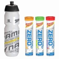 Dextro Energy* Zero Calories Elektrolytgetränk Brausetabletten (3 X 80 G) + Trinkflasche Dynamics (750 Ml)